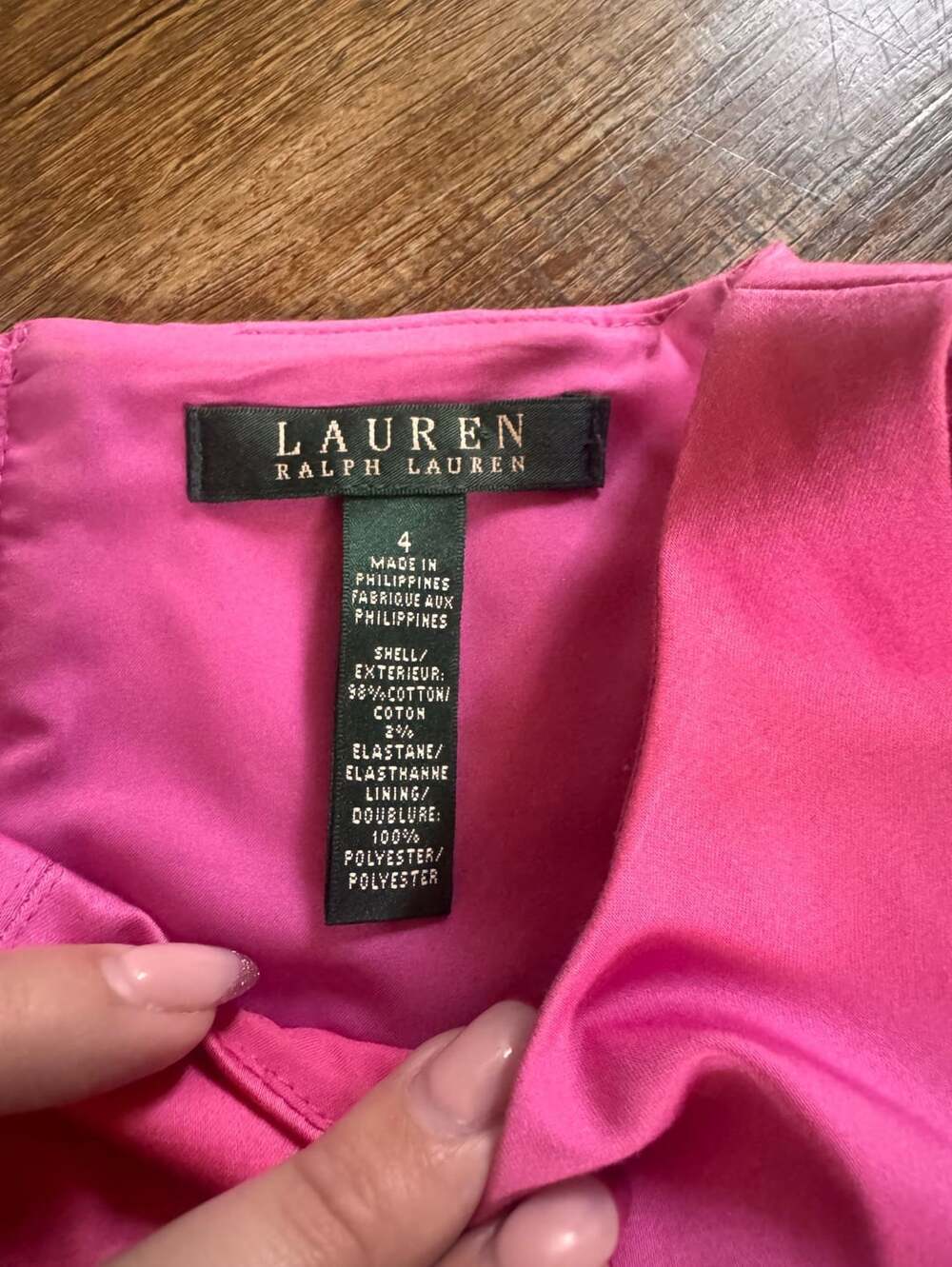 Lauren Ralph Lauren Pink Sleeveless Shift Dress Size 4 - Picture 3 of 6
